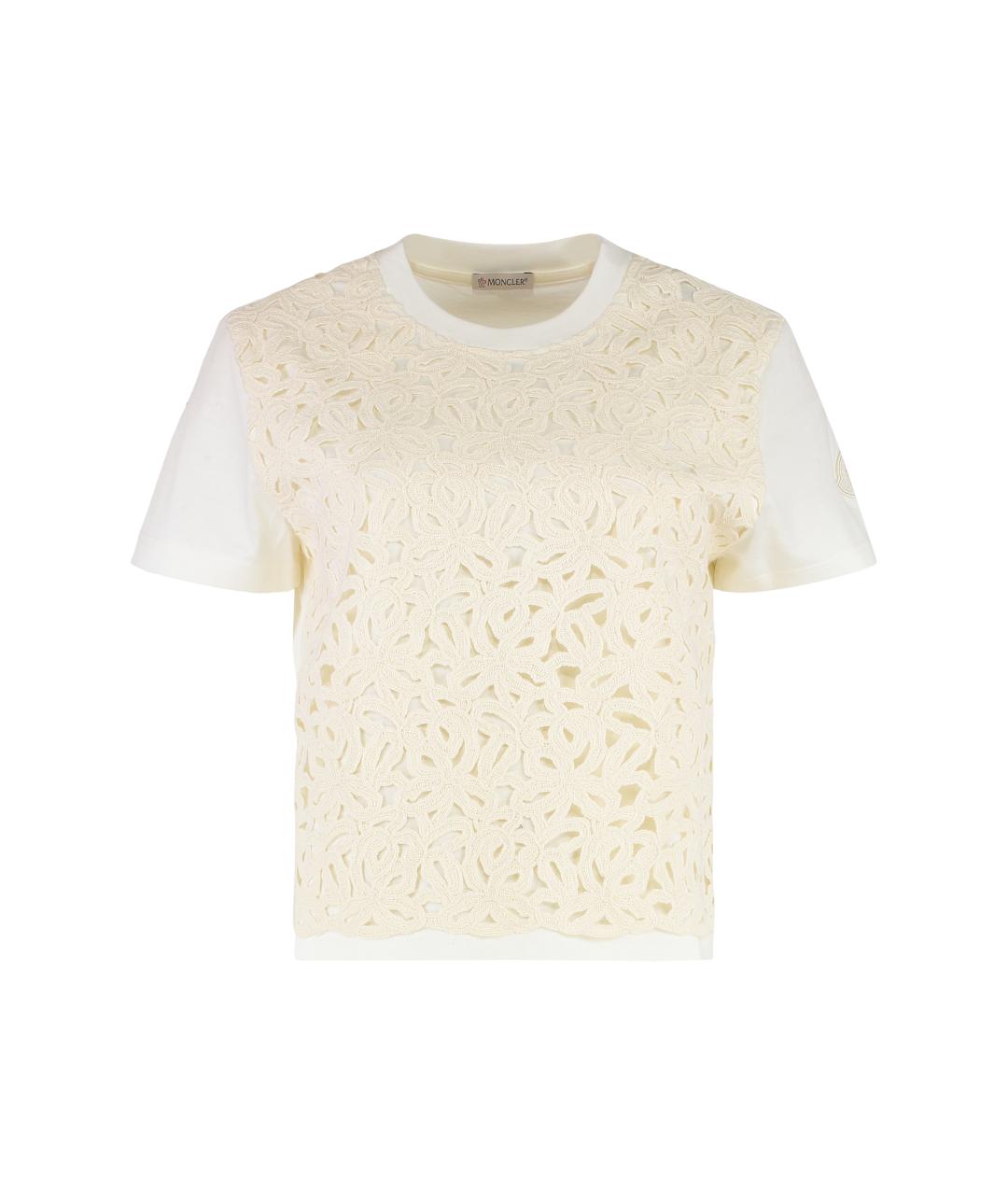 MONCLER Белая хлопковая футболка, фото 1
