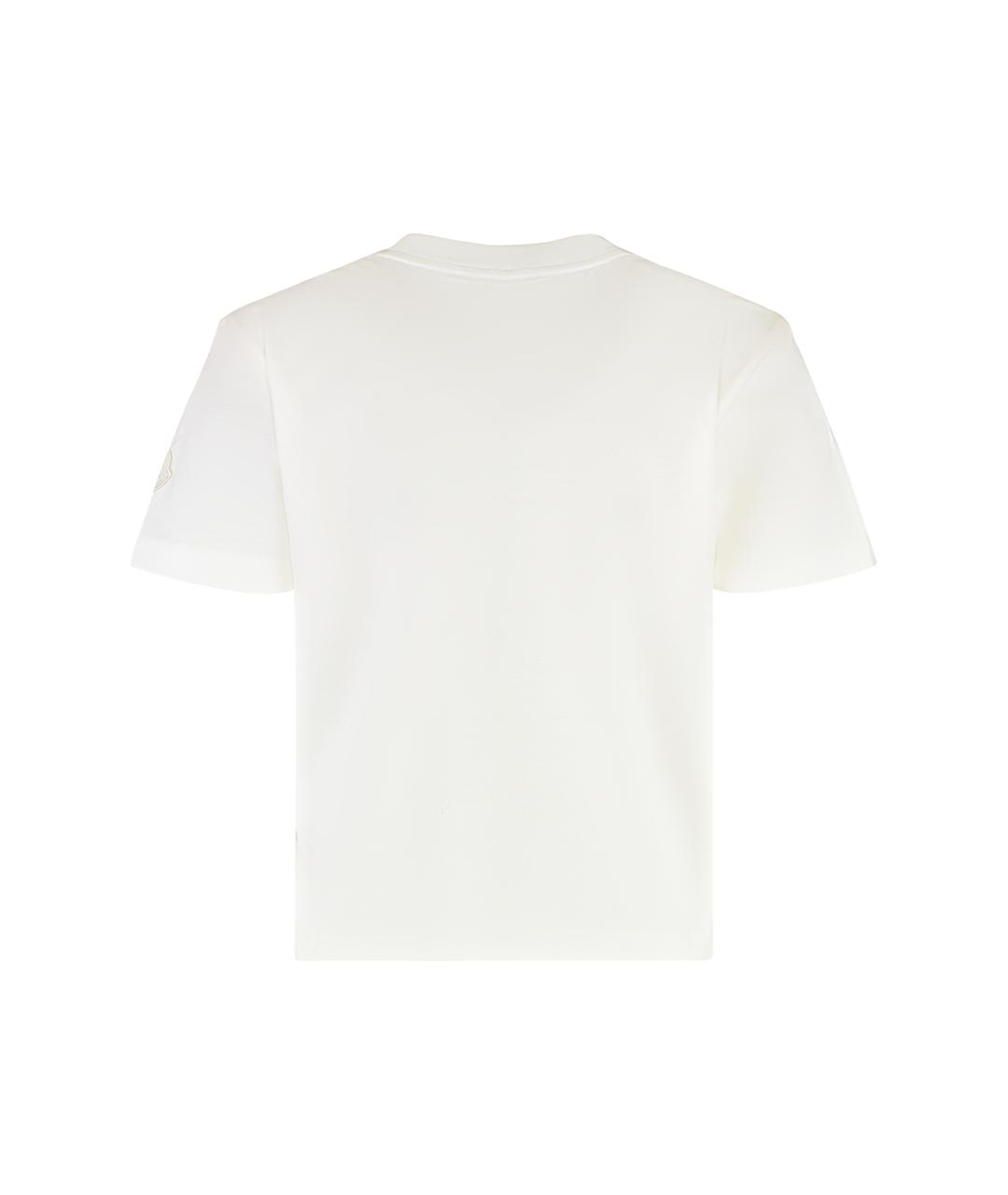 MONCLER Белая хлопковая футболка, фото 2