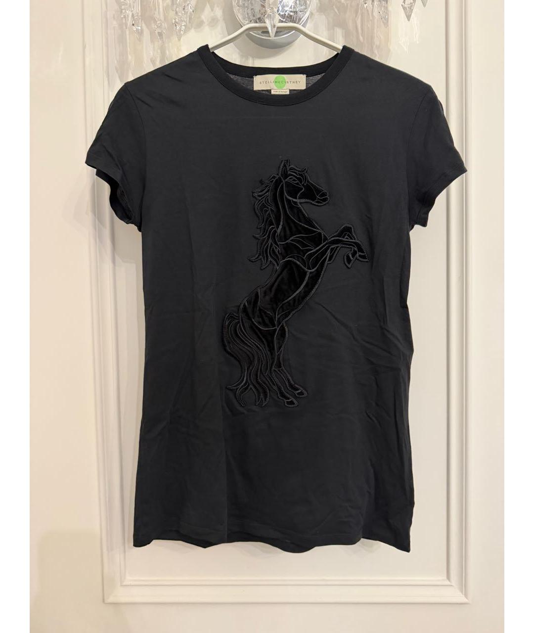 STELLA MCCARTNEY Черная хлопковая футболка, фото 4
