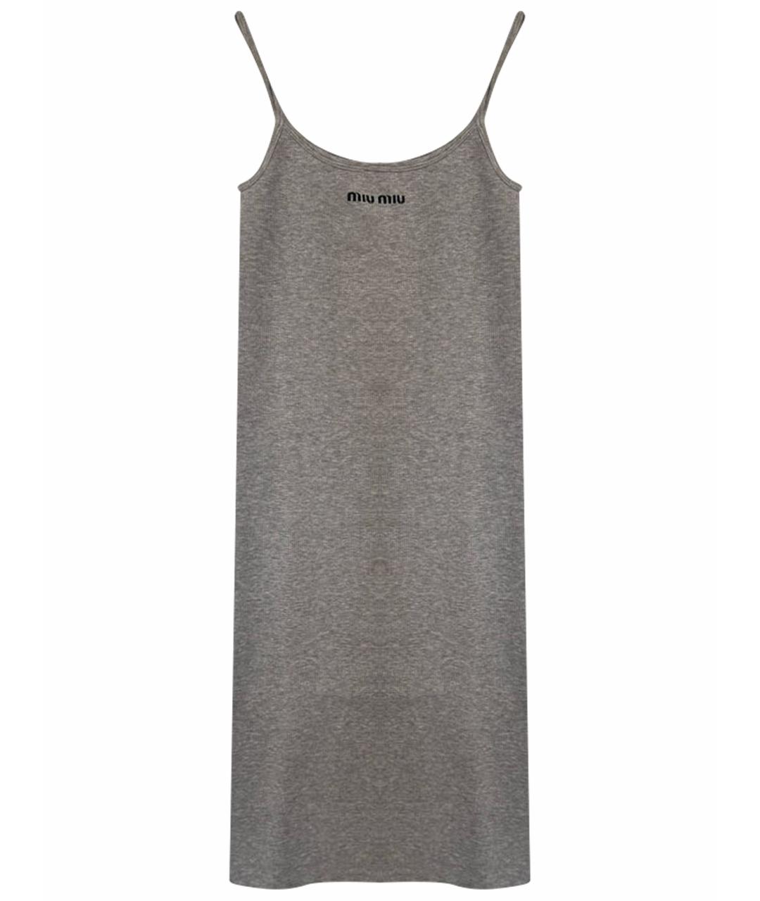 MIU MIU Серое хлопковое повседневное платье, фото 1