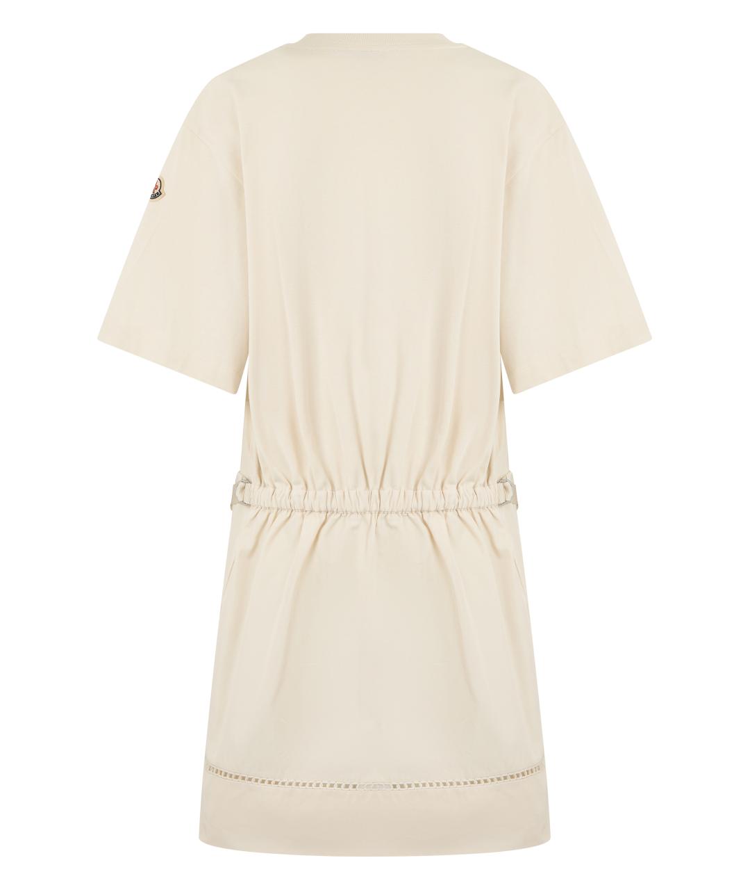 MONCLER Бежевое хлопковое повседневное платье, фото 2