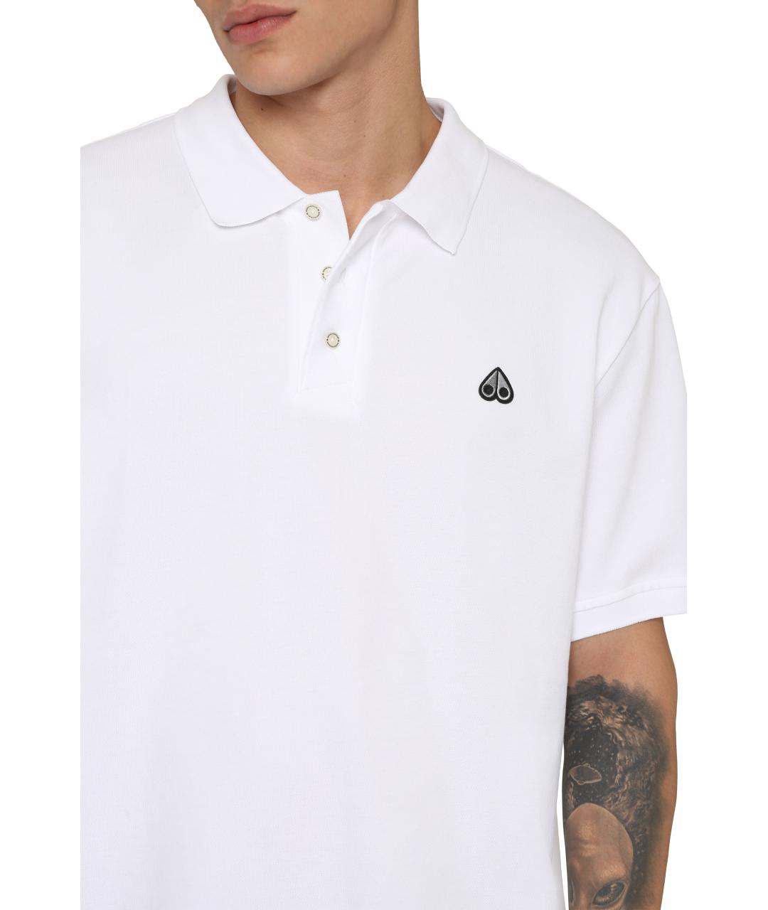 MOOSE KNUCKLES Белое хлопковое поло с коротким рукавом, фото 5