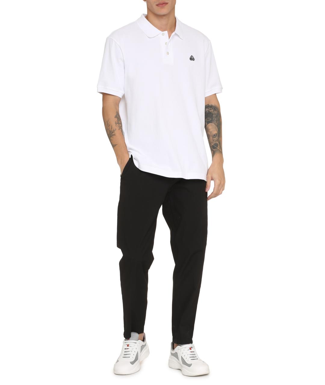 MOOSE KNUCKLES Белое хлопковое поло с коротким рукавом, фото 3