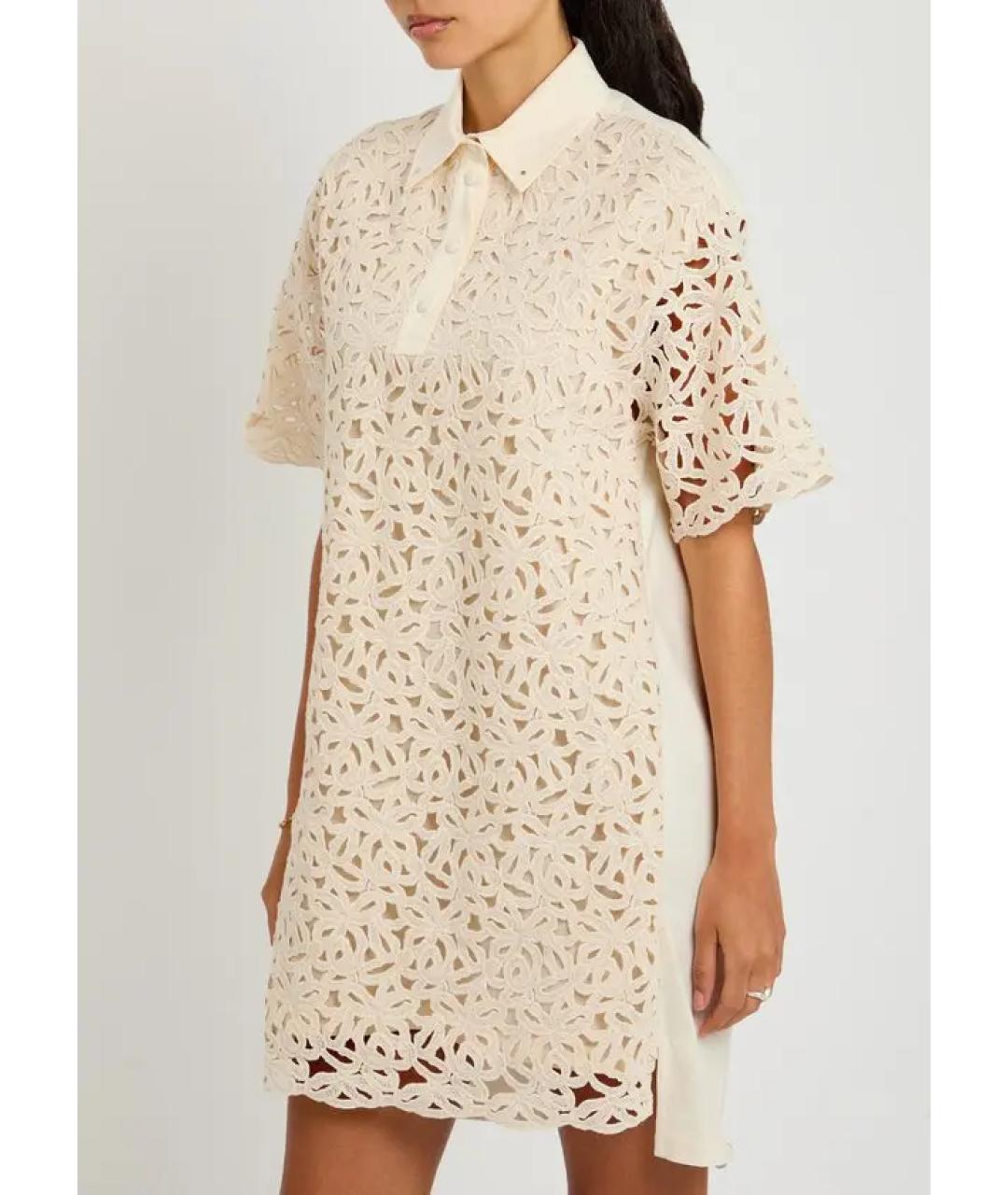 MONCLER Белое хлопковое повседневное платье, фото 3