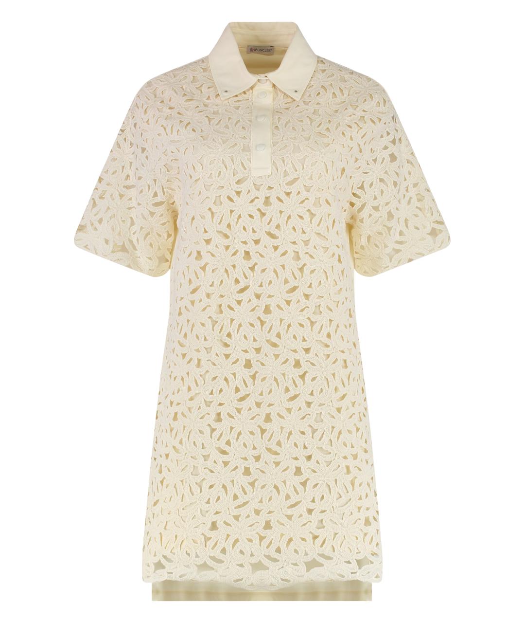 MONCLER Белое хлопковое повседневное платье, фото 1