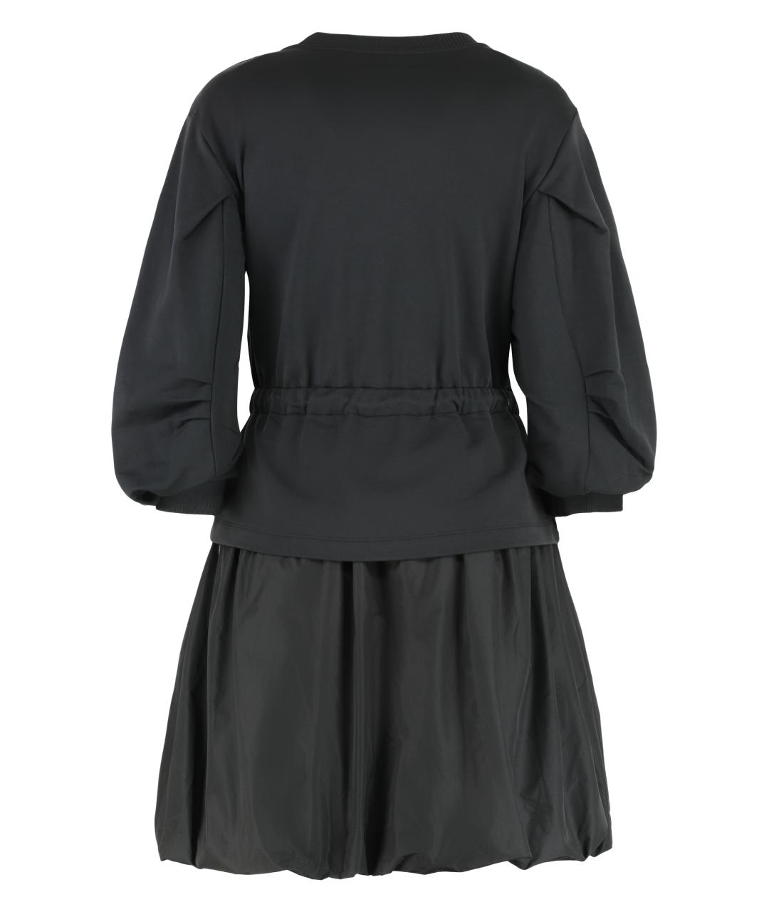 MONCLER Черное хлопковое повседневное платье, фото 2