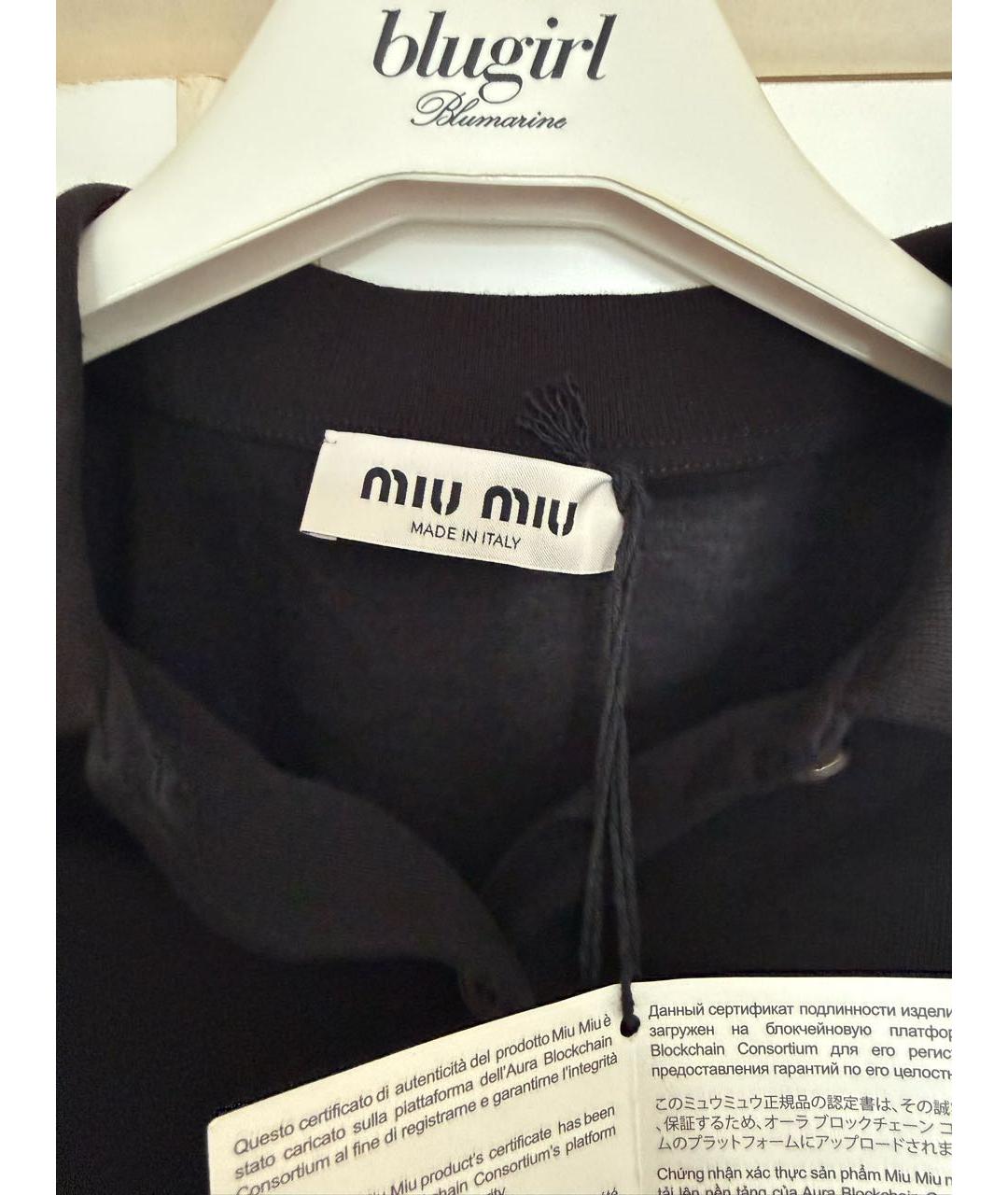 MIU MIU Черное хлопковое повседневное платье, фото 3