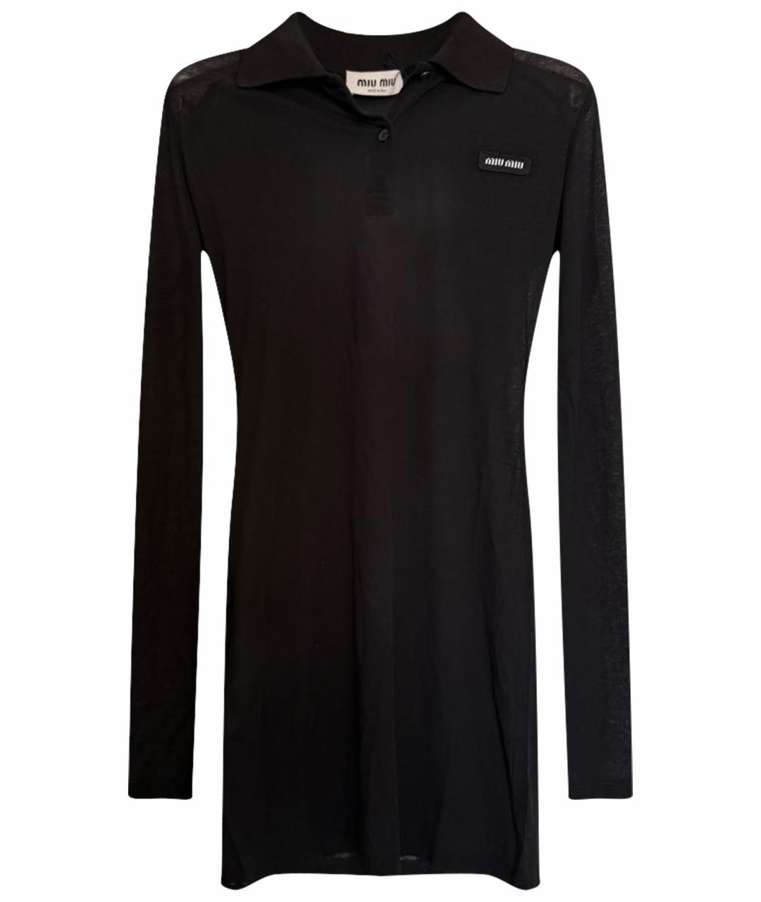 MIU MIU Черное хлопковое повседневное платье, фото 1