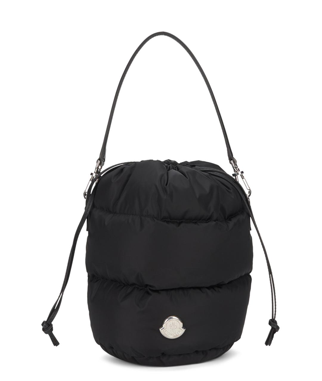 MONCLER Черная синтетическая сумка с короткими ручками, фото 1