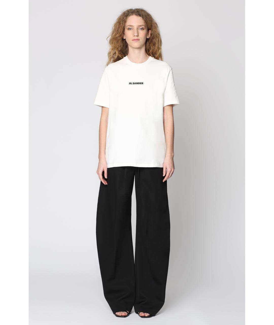 JIL SANDER Белая хлопковая футболка, фото 3