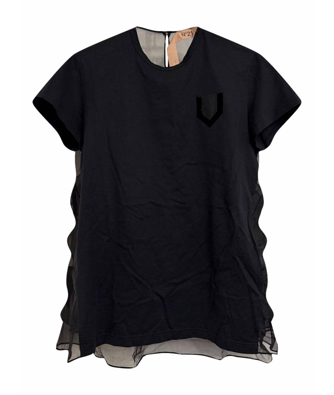 NO. 21 Черная хлопковая майка, фото 1