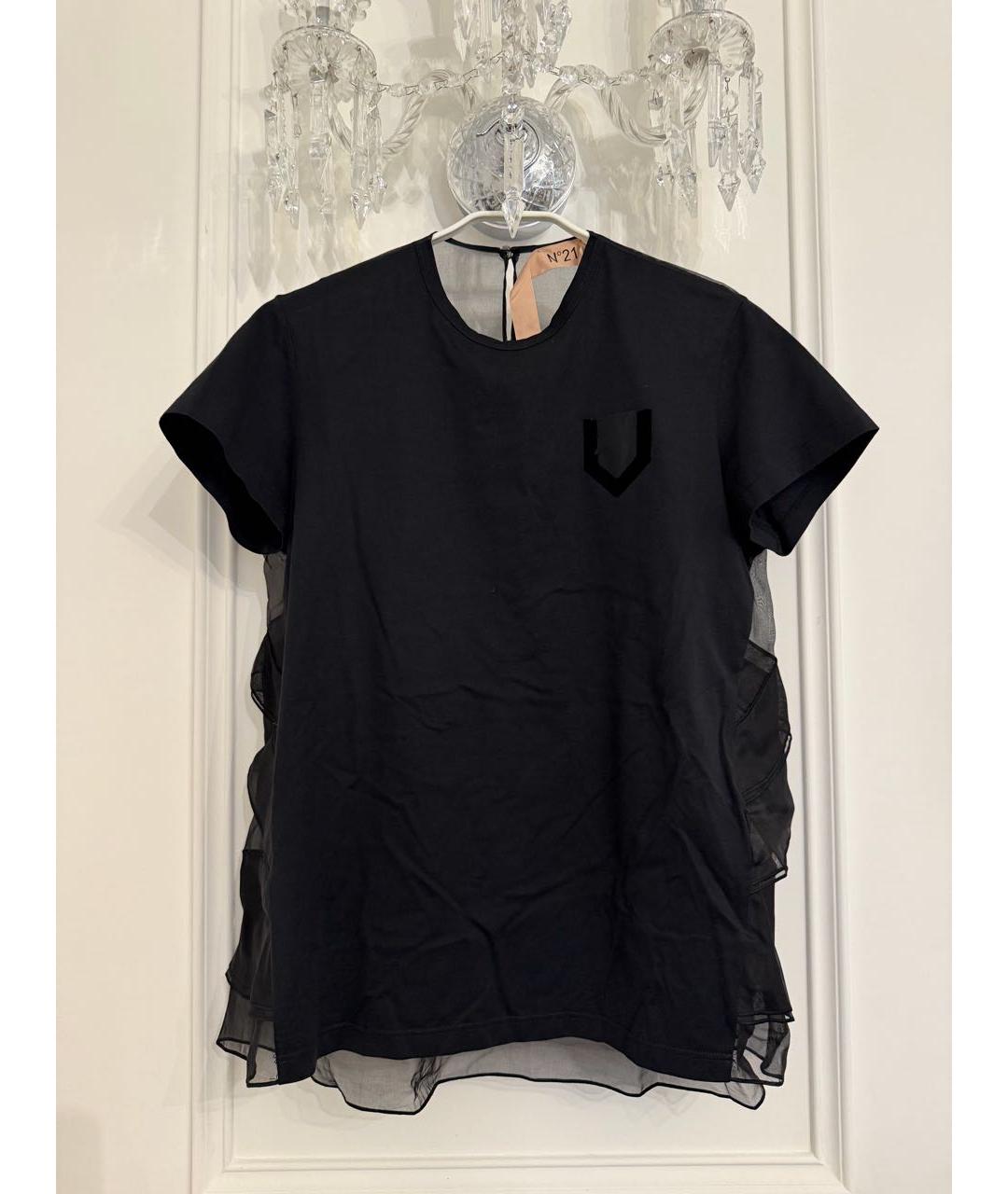 NO. 21 Черная хлопковая майка, фото 4