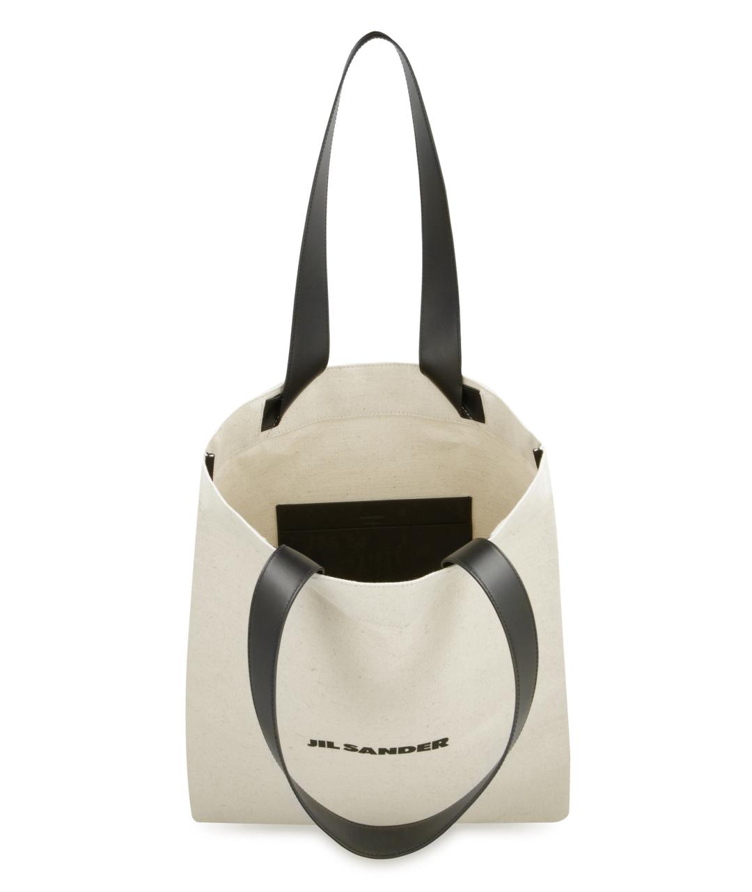 JIL SANDER Бежевая хлопковая сумка тоут, фото 3