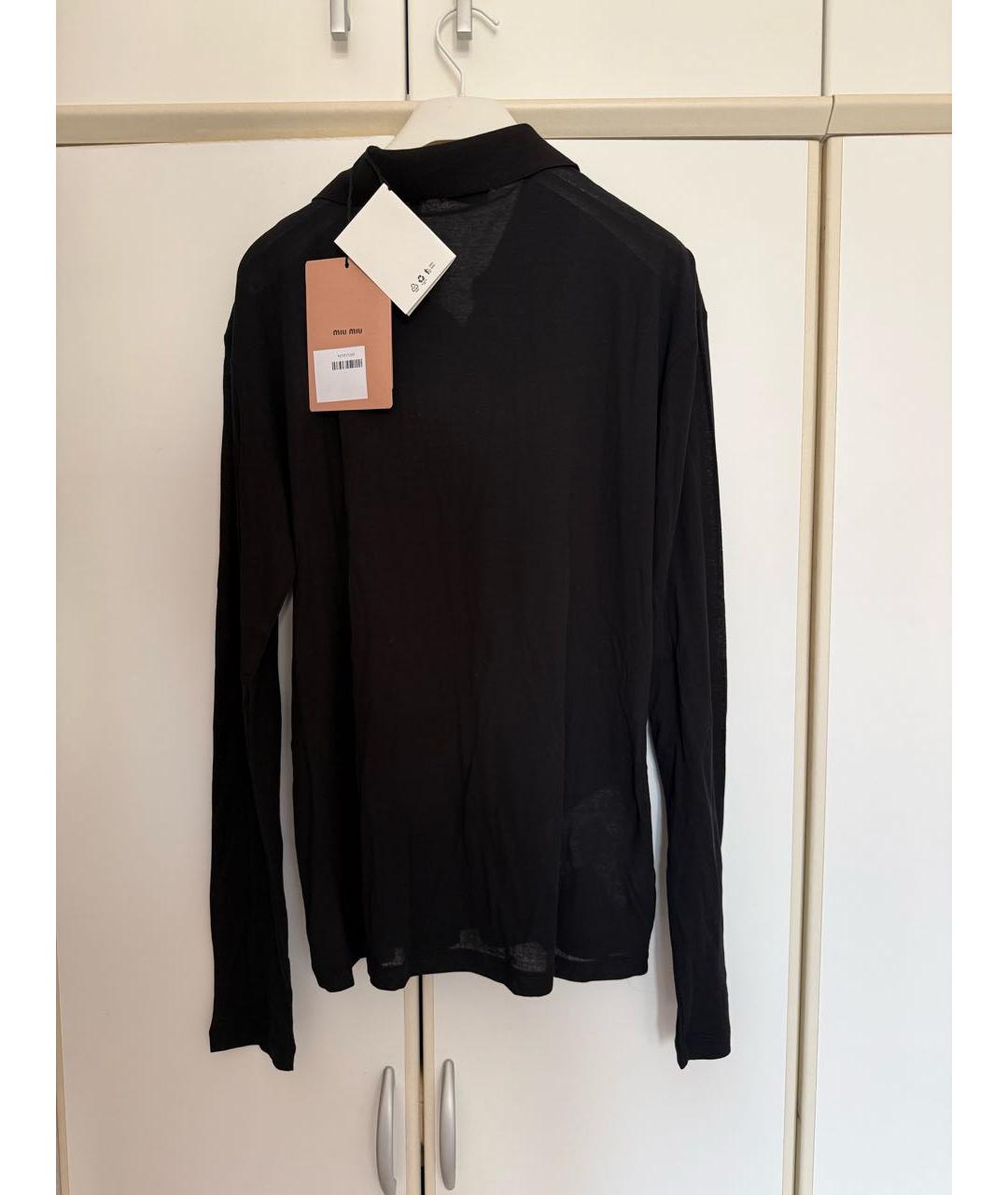 MIU MIU Черная хлопковая рубашка, фото 2