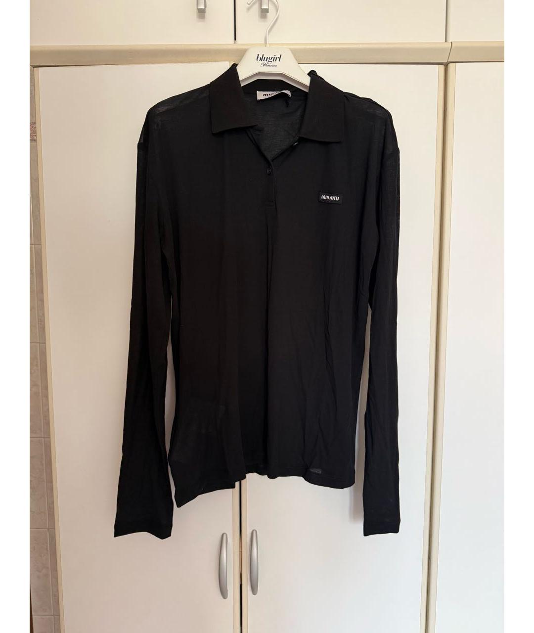MIU MIU Черная хлопковая рубашка, фото 5