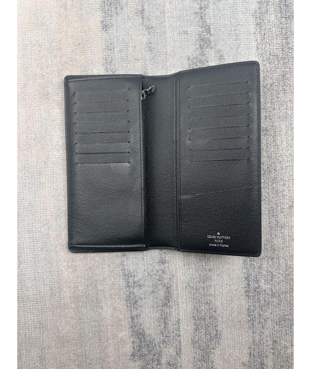 LOUIS VUITTON Черный кожаный кошелек, фото 2