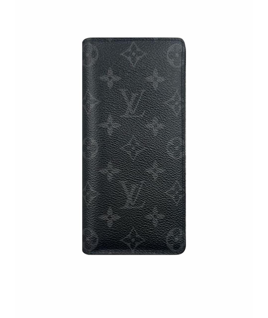 LOUIS VUITTON Черный кожаный кошелек, фото 1