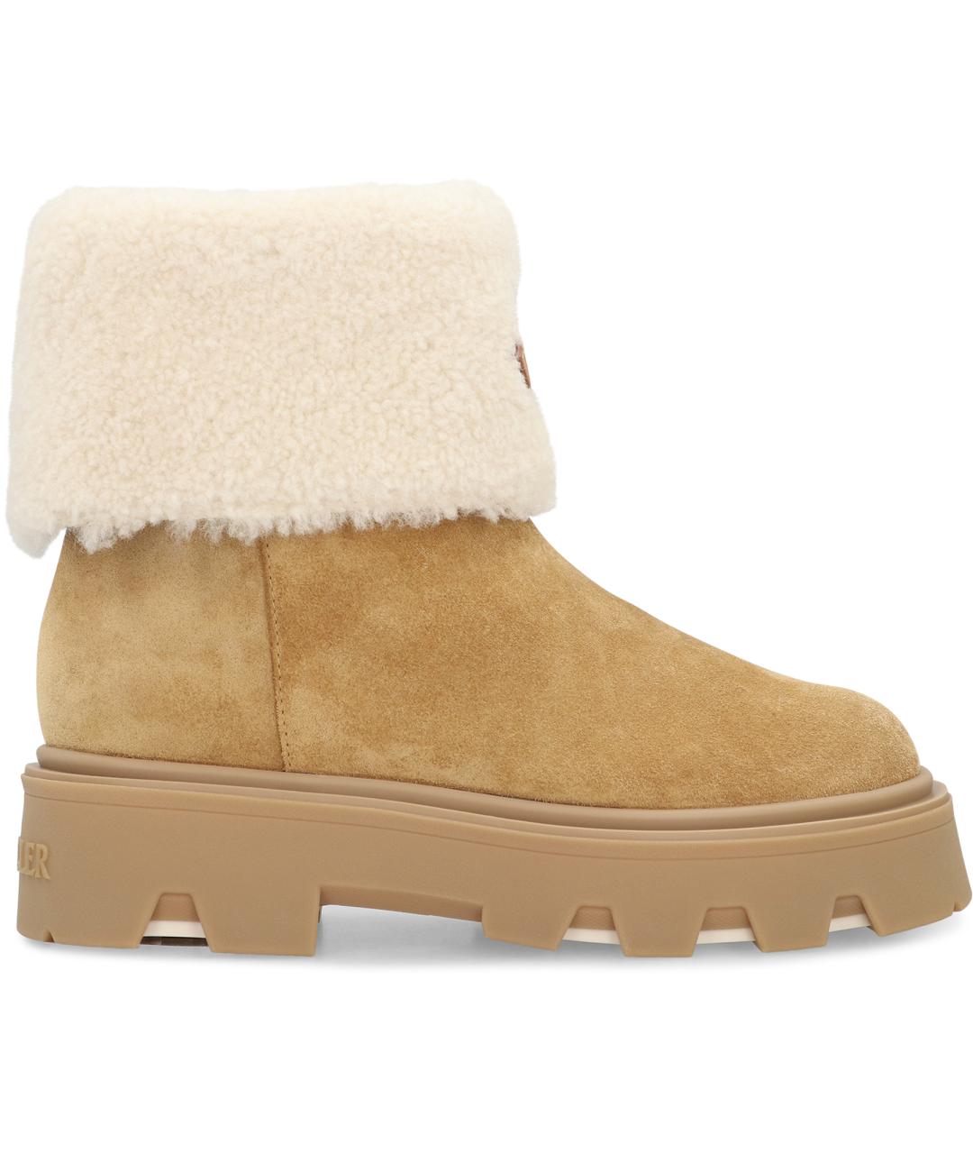 MONCLER Коричневые замшевые ботинки, фото 2