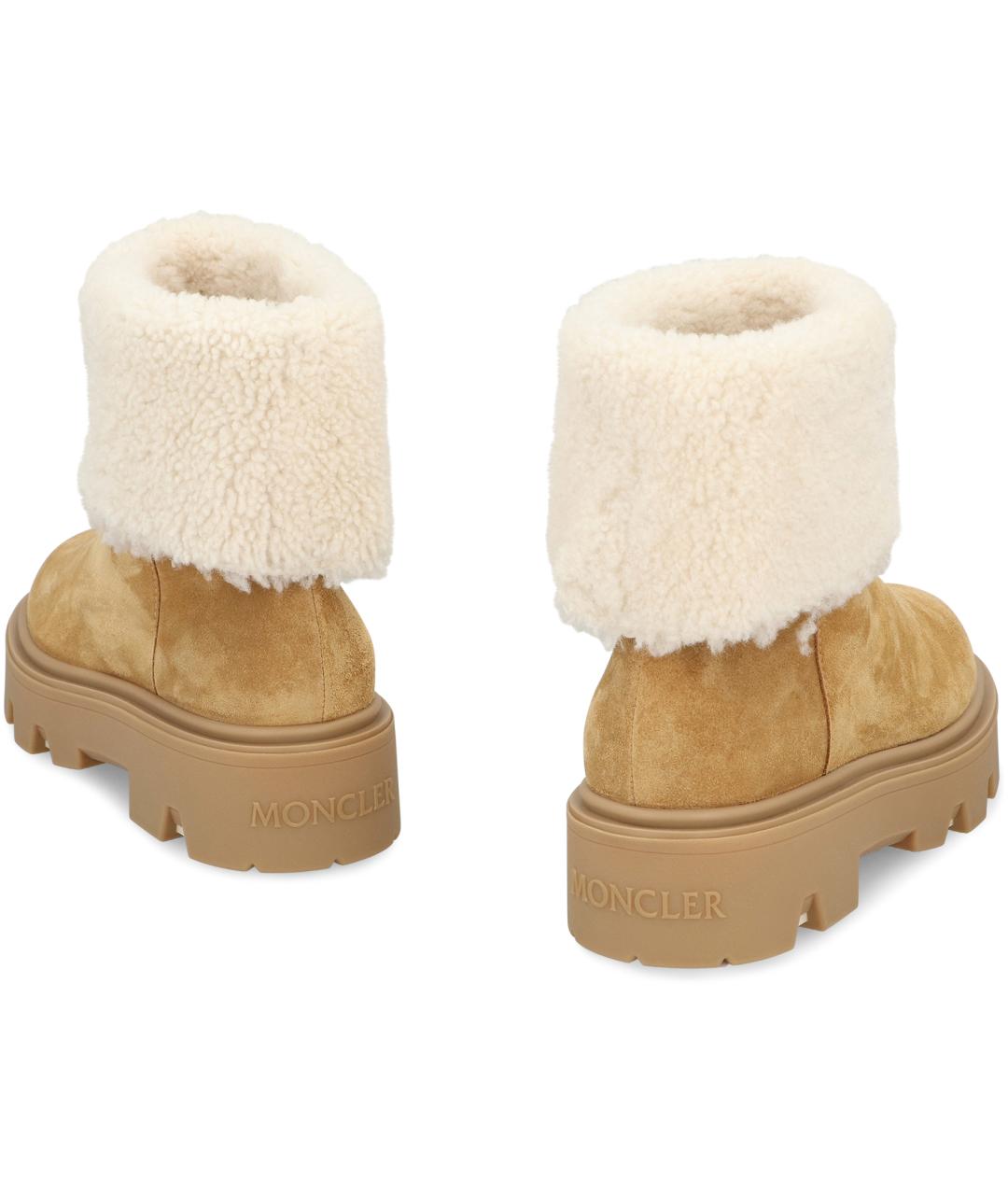 MONCLER Коричневые замшевые ботинки, фото 4