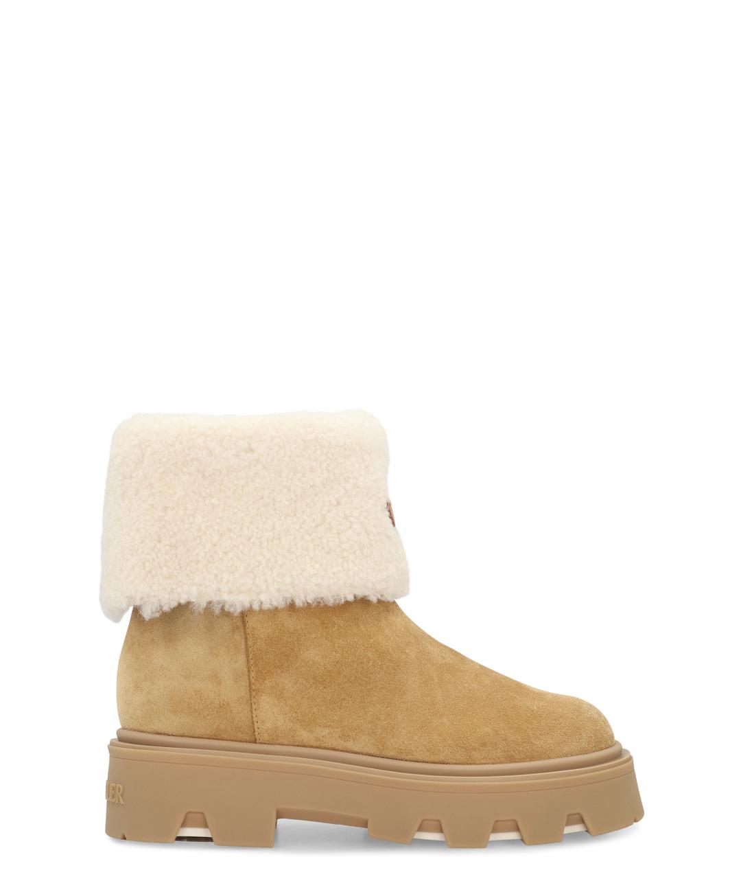 MONCLER Коричневые замшевые ботинки, фото 1