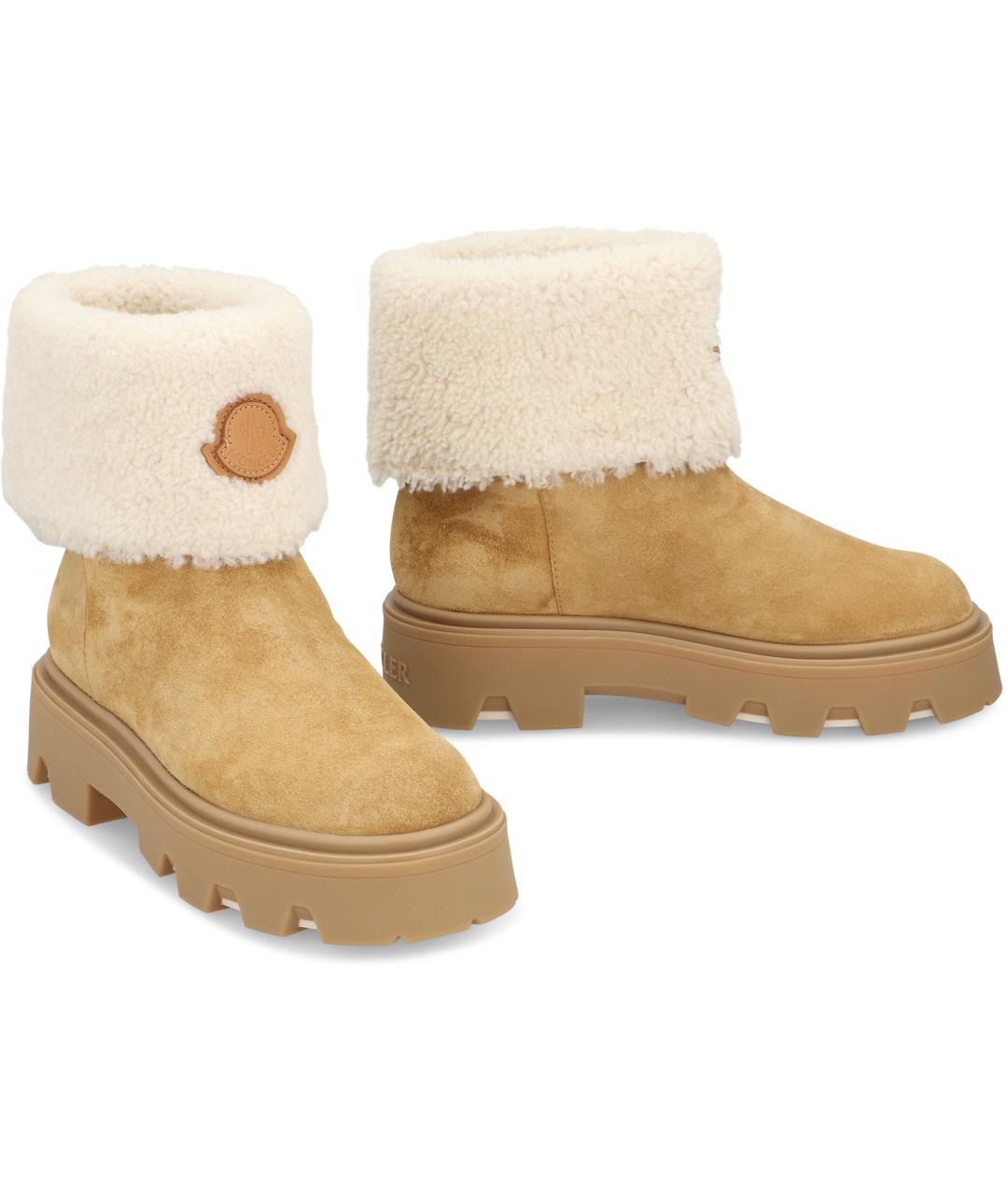 MONCLER Коричневые замшевые ботинки, фото 3