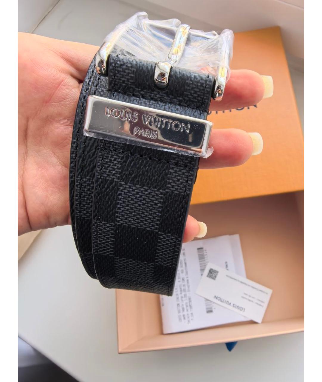 LOUIS VUITTON Серый кожаный ремень, фото 2