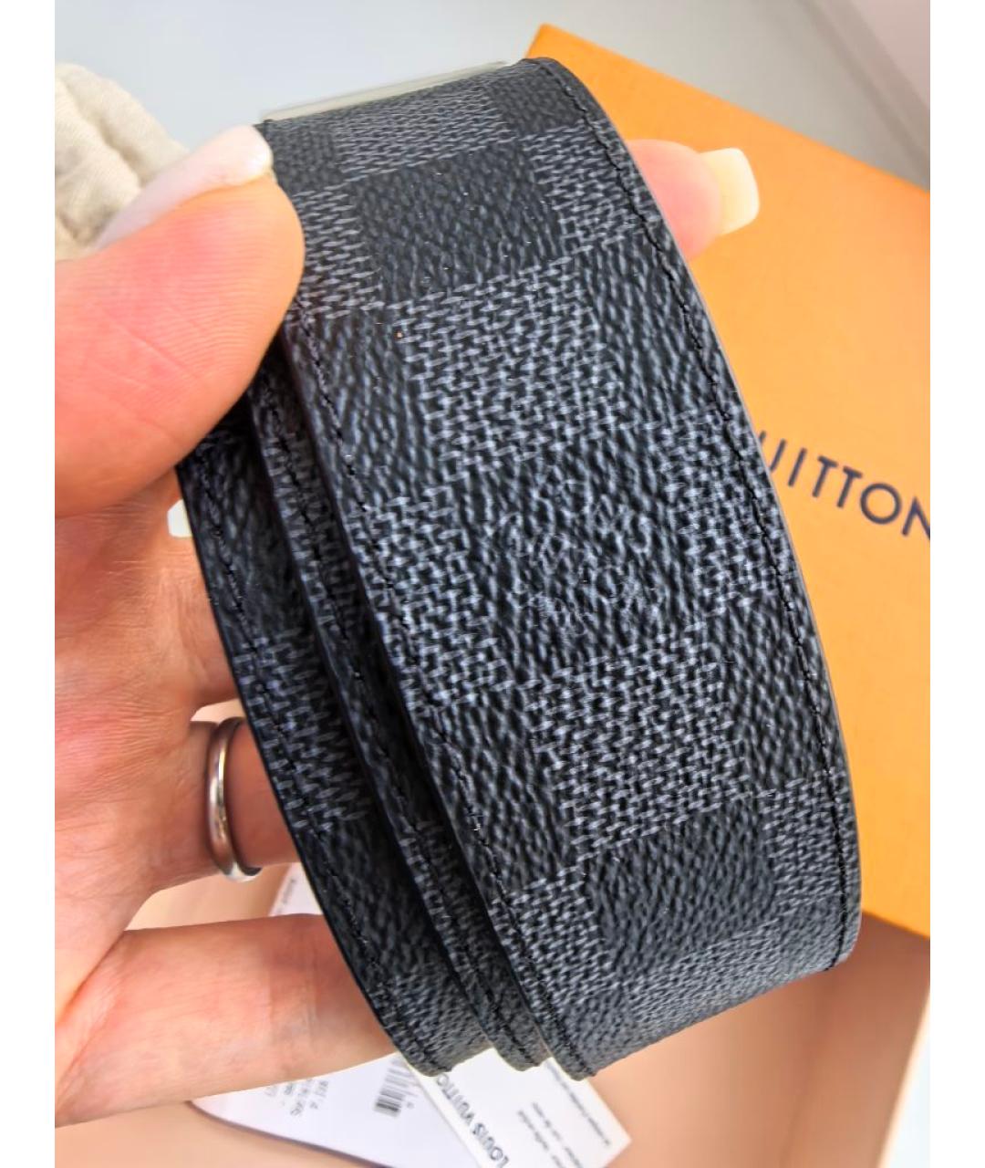 LOUIS VUITTON Серый кожаный ремень, фото 4