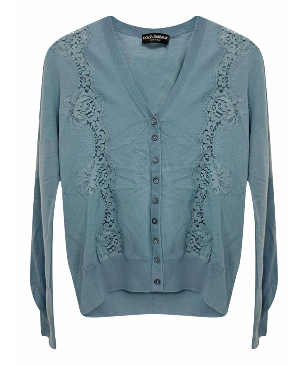 DOLCE&GABBANA Голубой шелковый кардиган, фото 1
