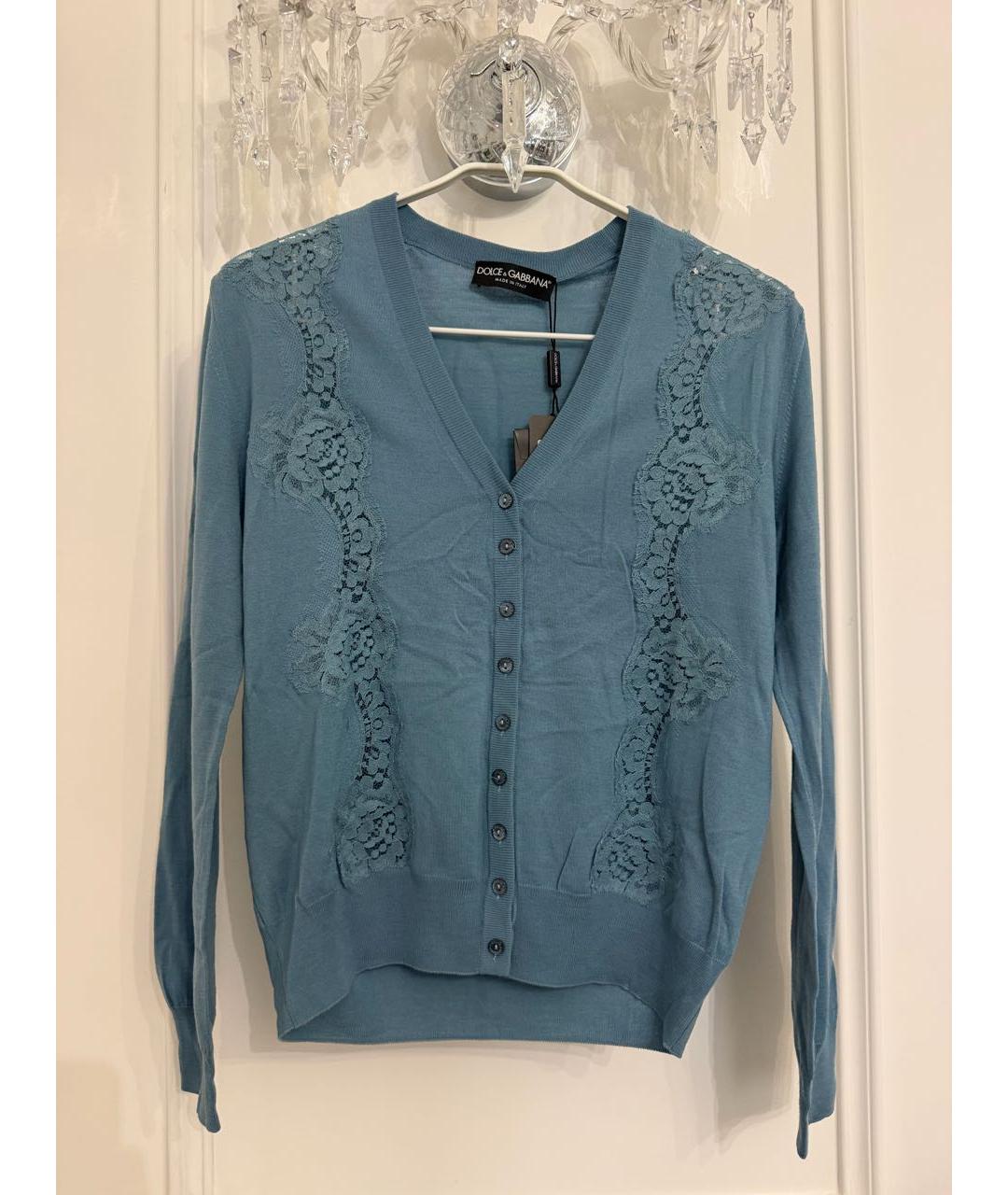DOLCE&GABBANA Голубой шелковый кардиган, фото 4