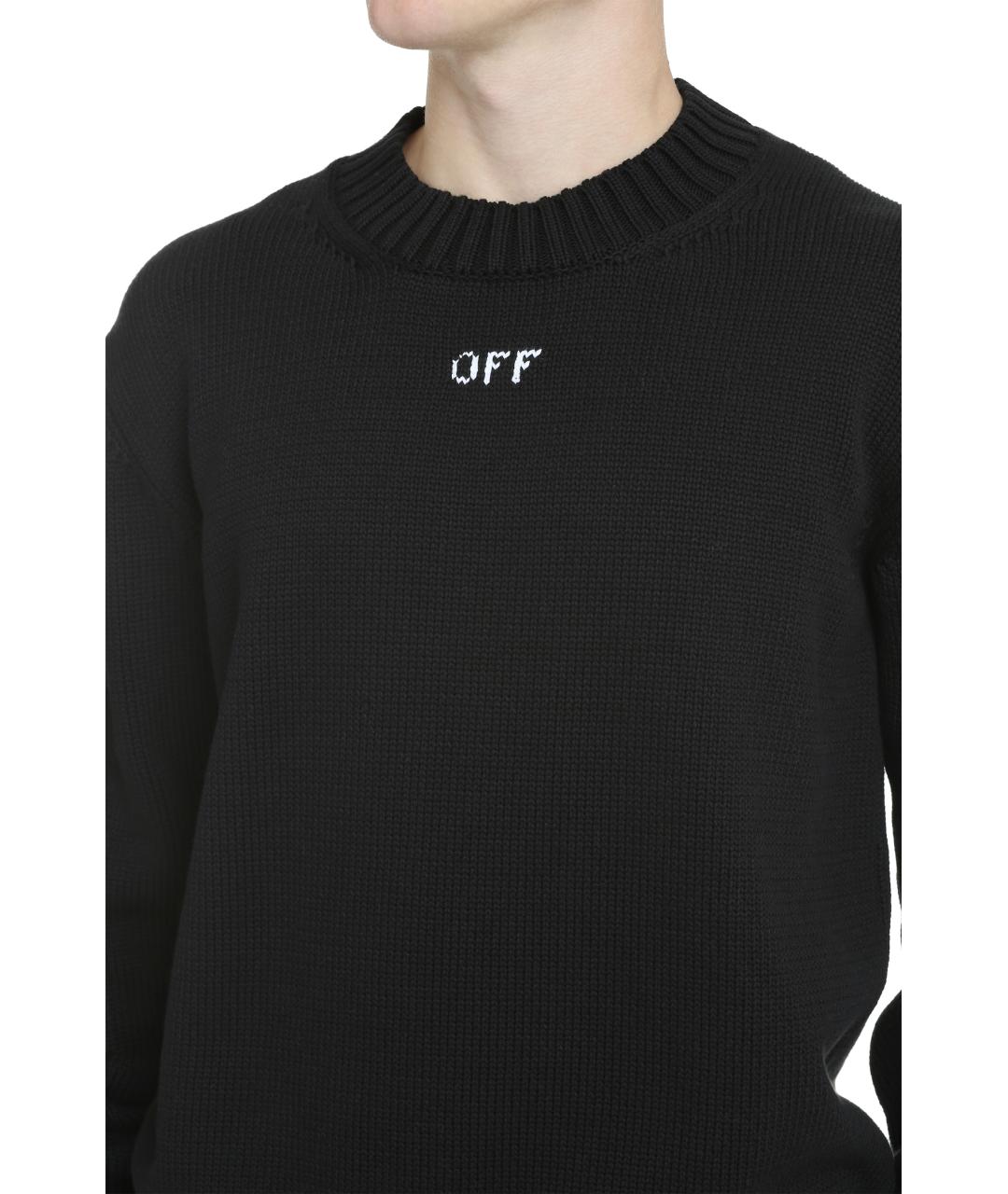 OFF-WHITE Черный хлопковый джемпер / свитер, фото 6
