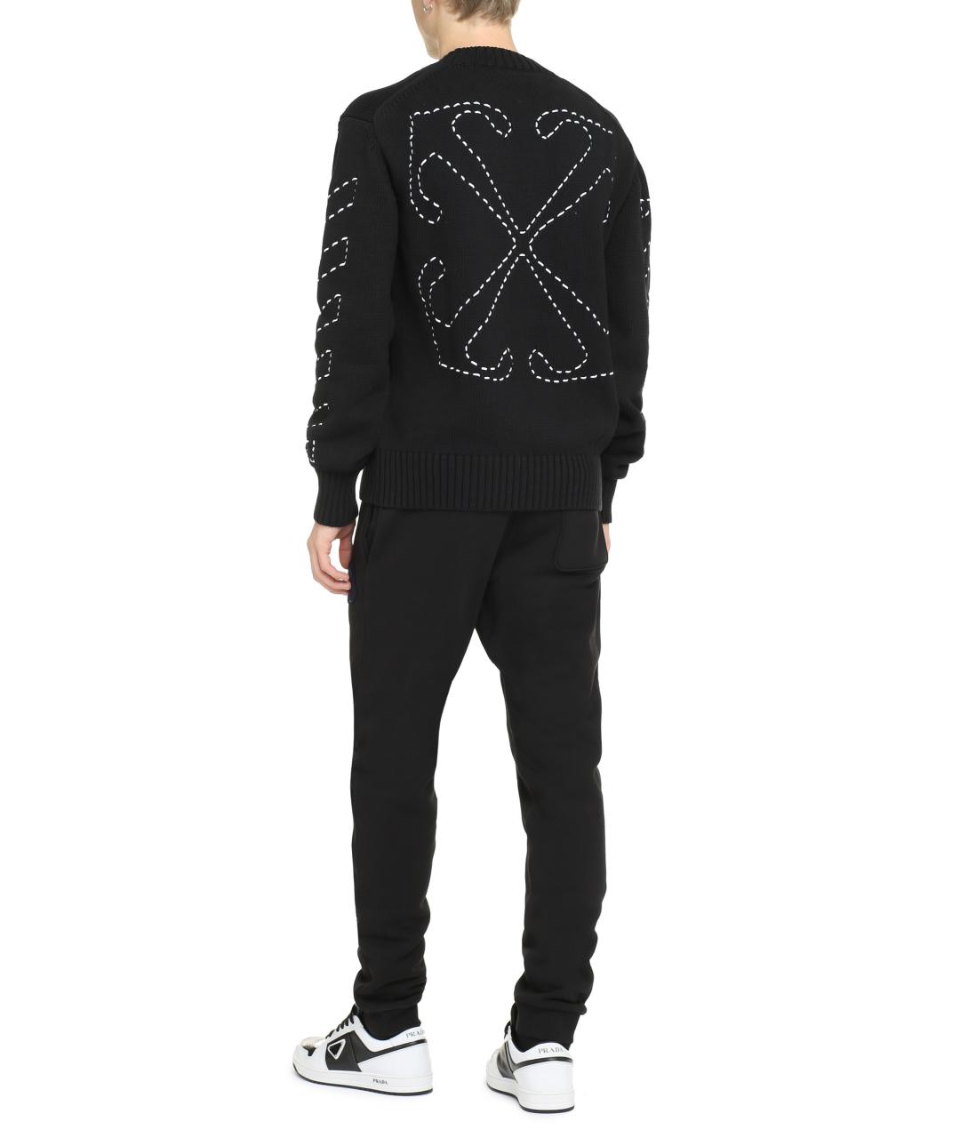 OFF-WHITE Черный хлопковый джемпер / свитер, фото 5