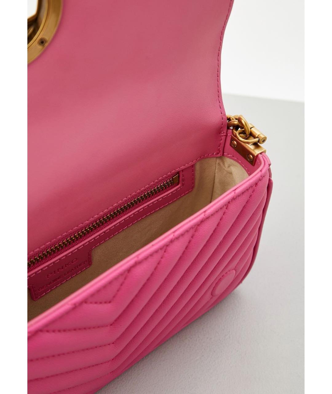 PINKO Розовая кожаная сумка через плечо, фото 4