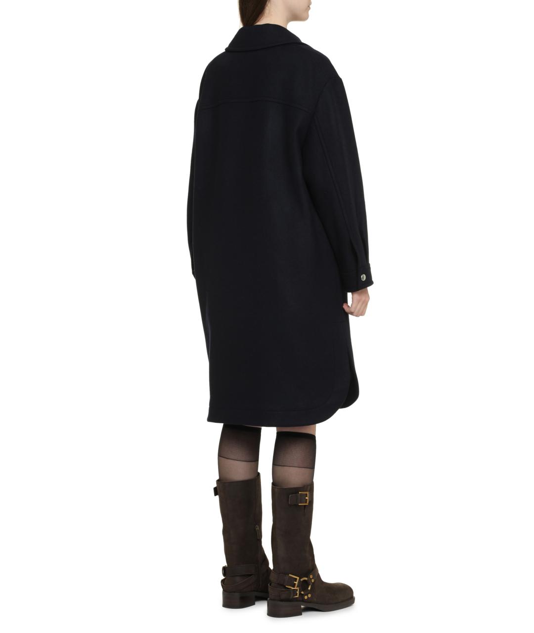 MAISON KITSUNE Синее шерстяное пальто, фото 4