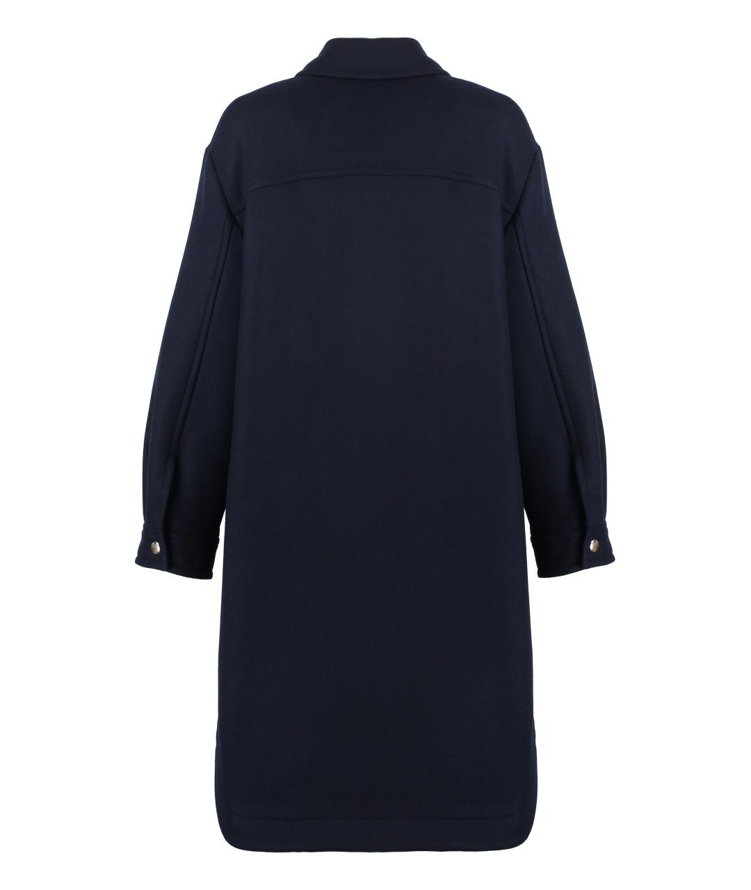 MAISON KITSUNE Синее шерстяное пальто, фото 2