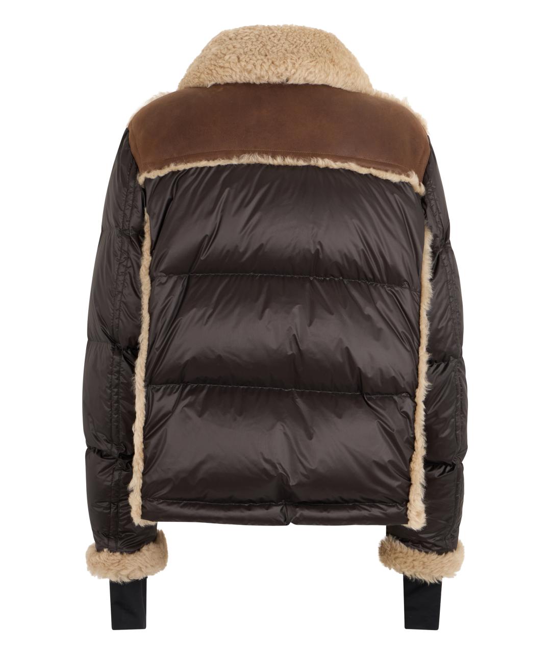 MONCLER GRENOBLE Коричневый полиамидовый пуховик, фото 2