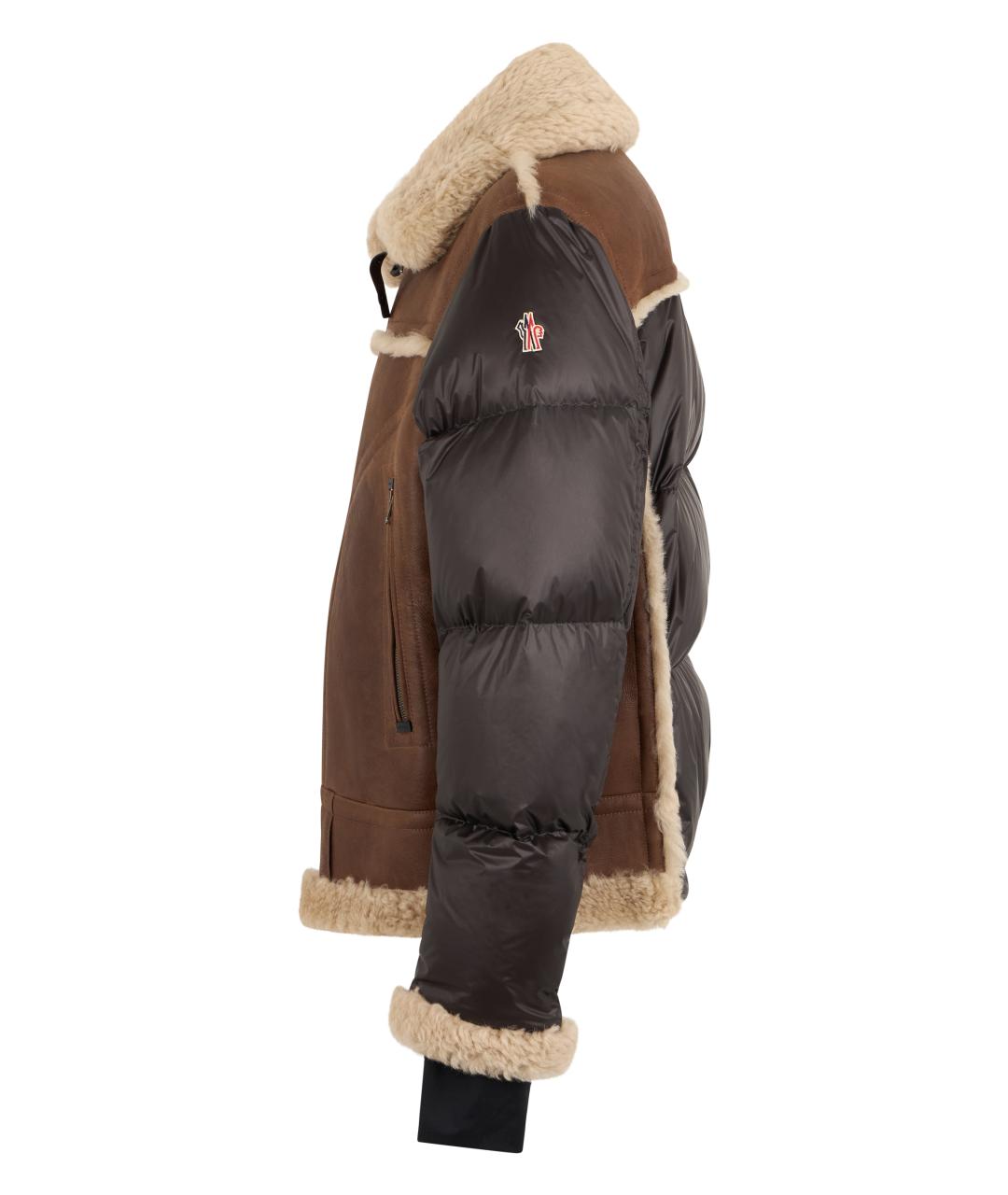 MONCLER GRENOBLE Коричневый полиамидовый пуховик, фото 3