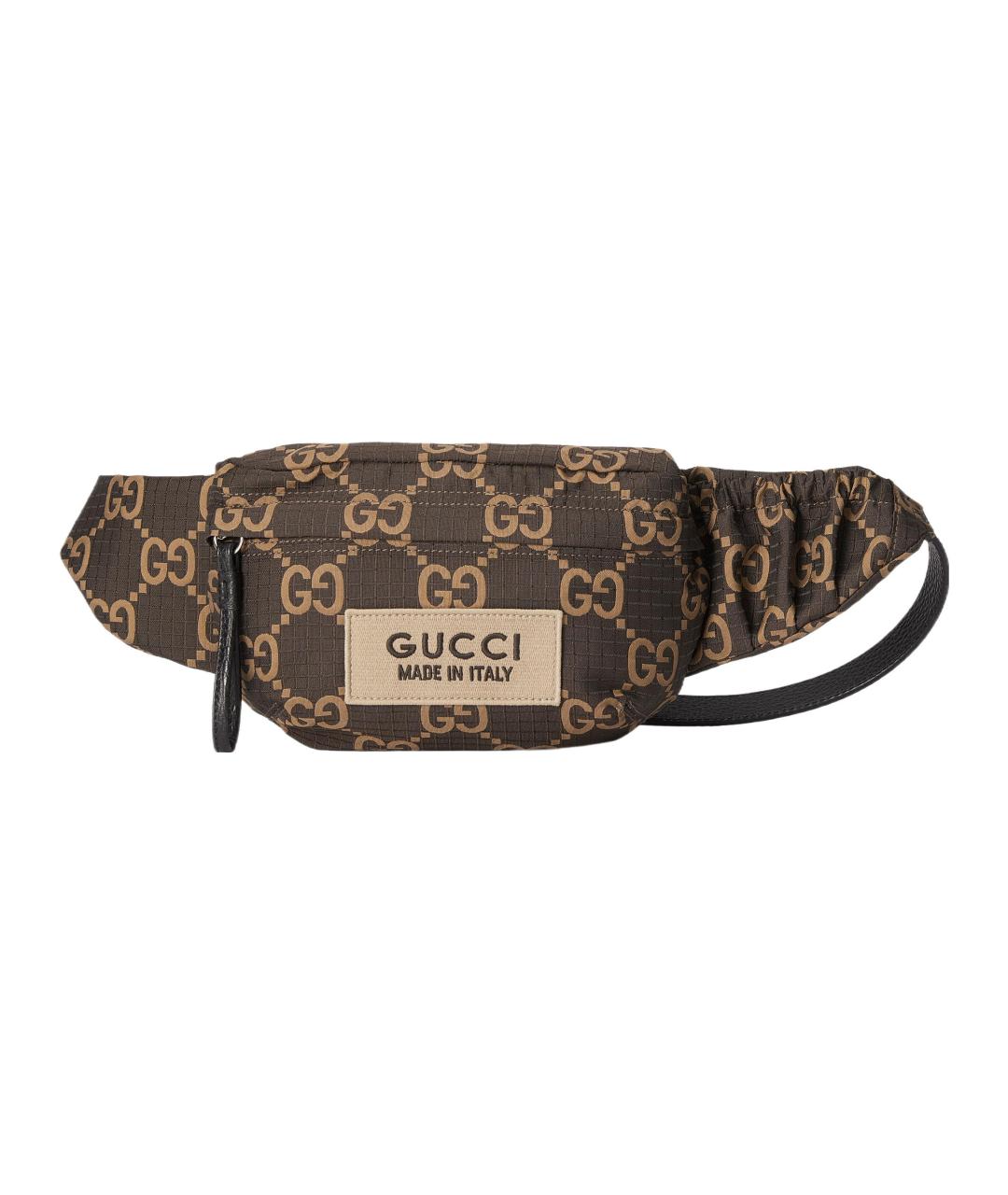 GUCCI Коричневая поясная сумка, фото 1