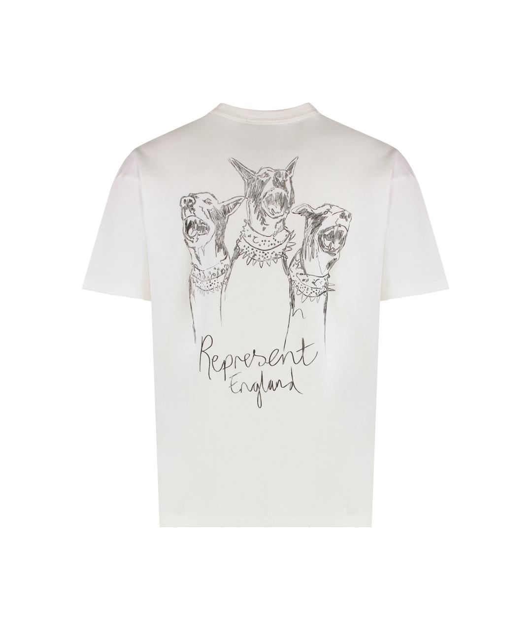 REPRESENT Белая хлопковая футболка, фото 2