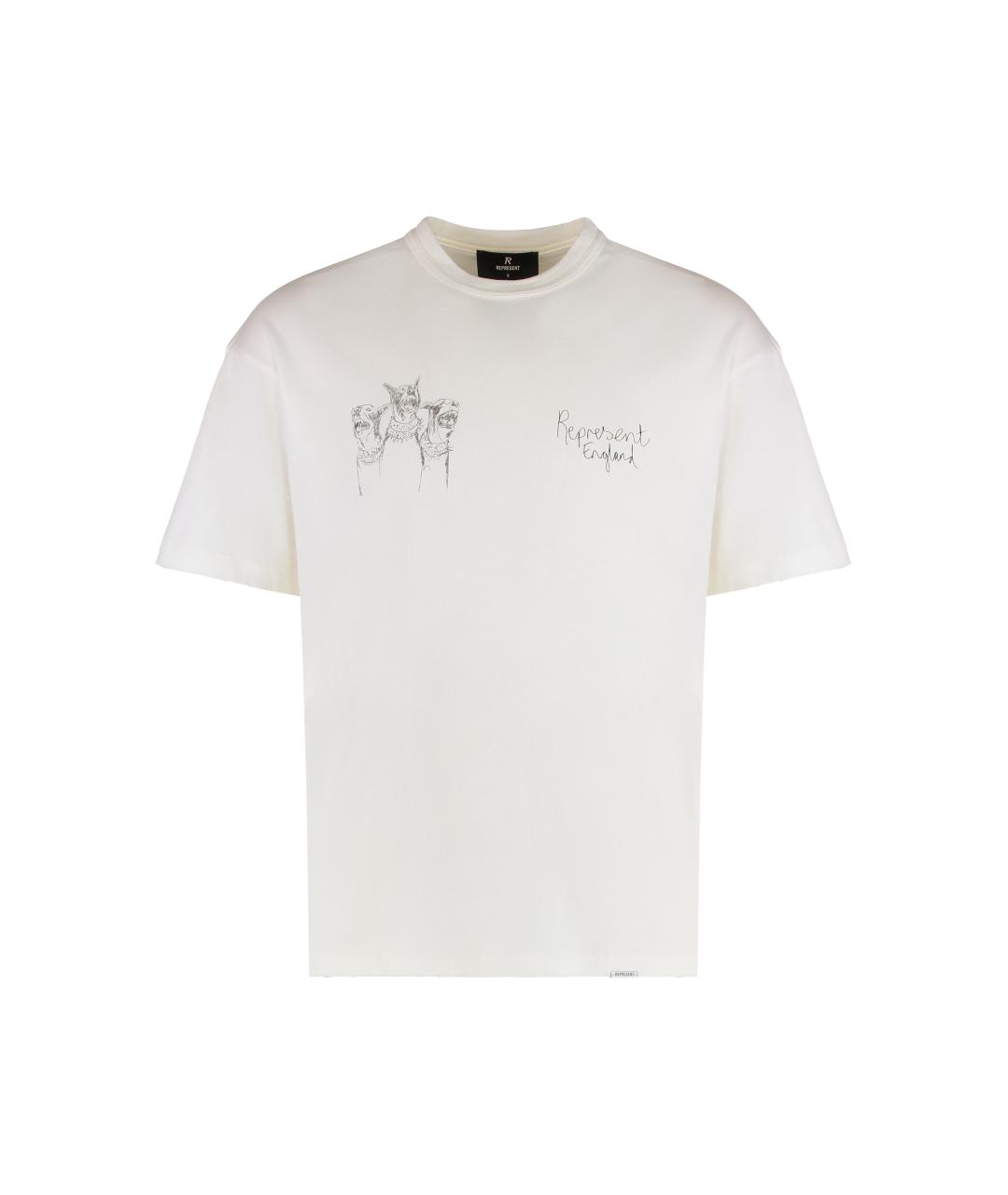 REPRESENT Белая хлопковая футболка, фото 1