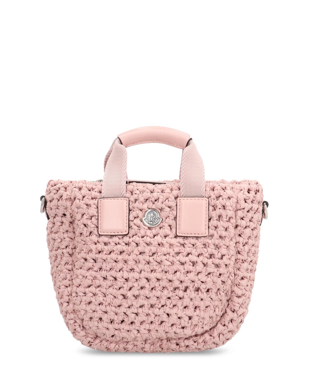 MONCLER Розовая синтетическая сумка тоут, фото 1