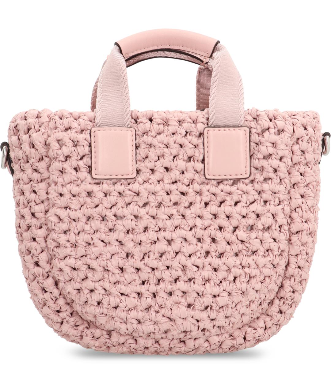 MONCLER Розовая синтетическая сумка тоут, фото 3