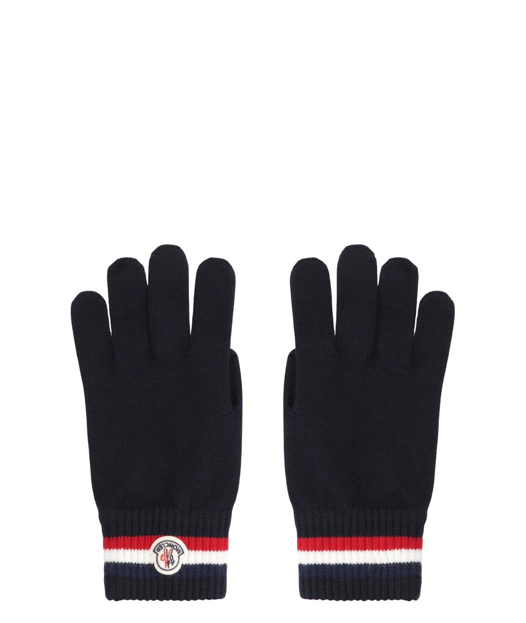 MONCLER Черные шерстяные перчатки, фото 1