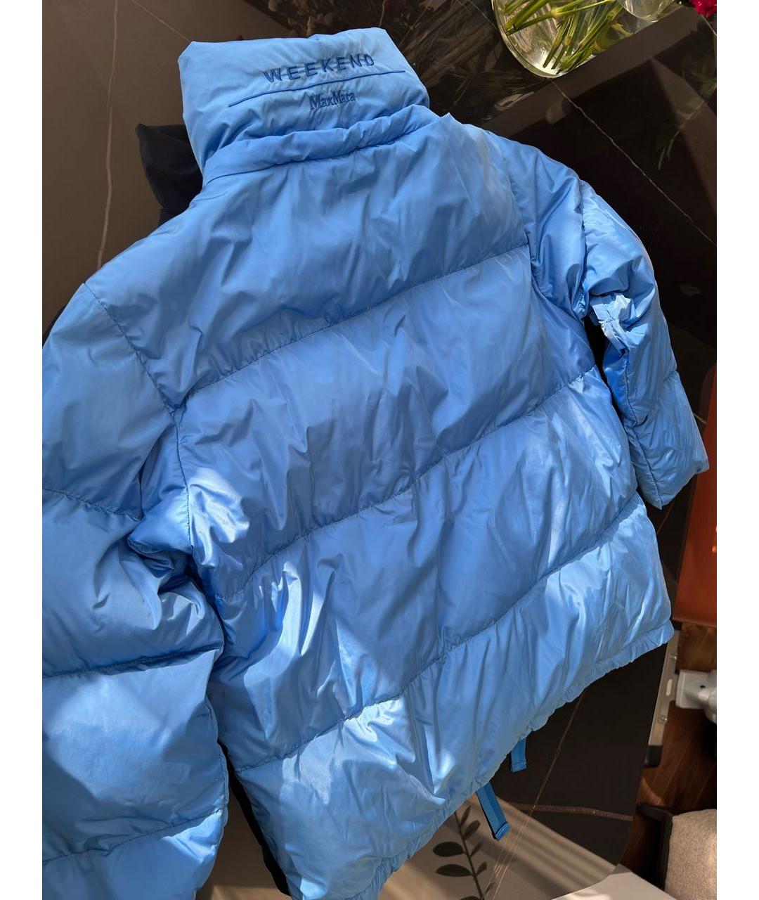 WEEKEND MAX MARA Синий полиэстеровый пуховик, фото 2