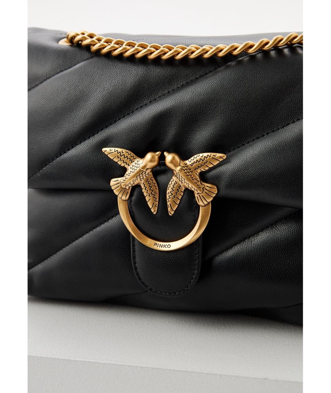 PINKO Черная кожаная сумка через плечо, фото 3