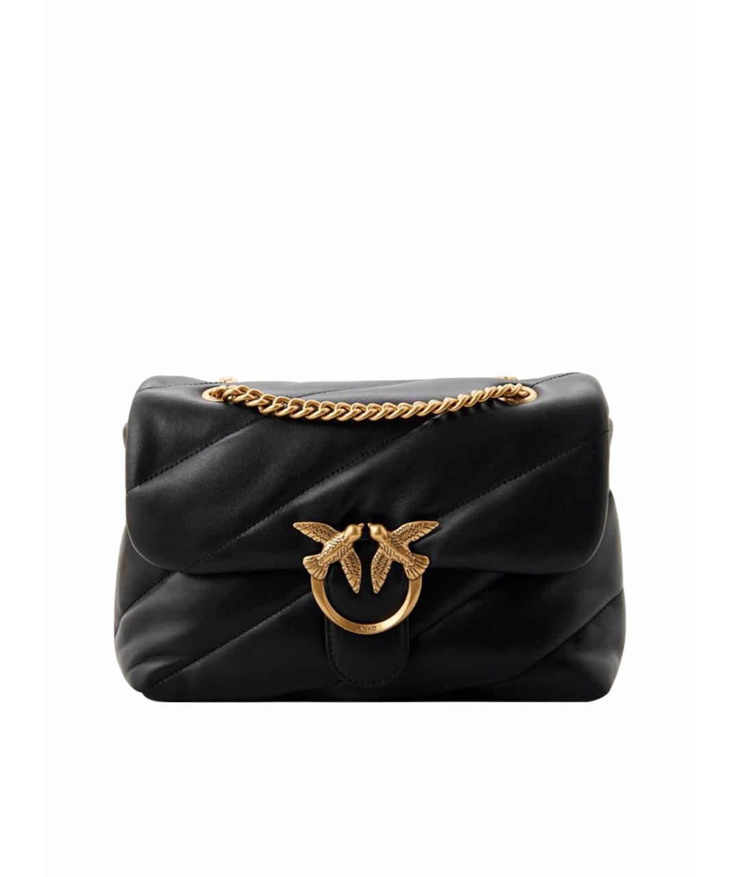 PINKO Черная кожаная сумка через плечо, фото 1
