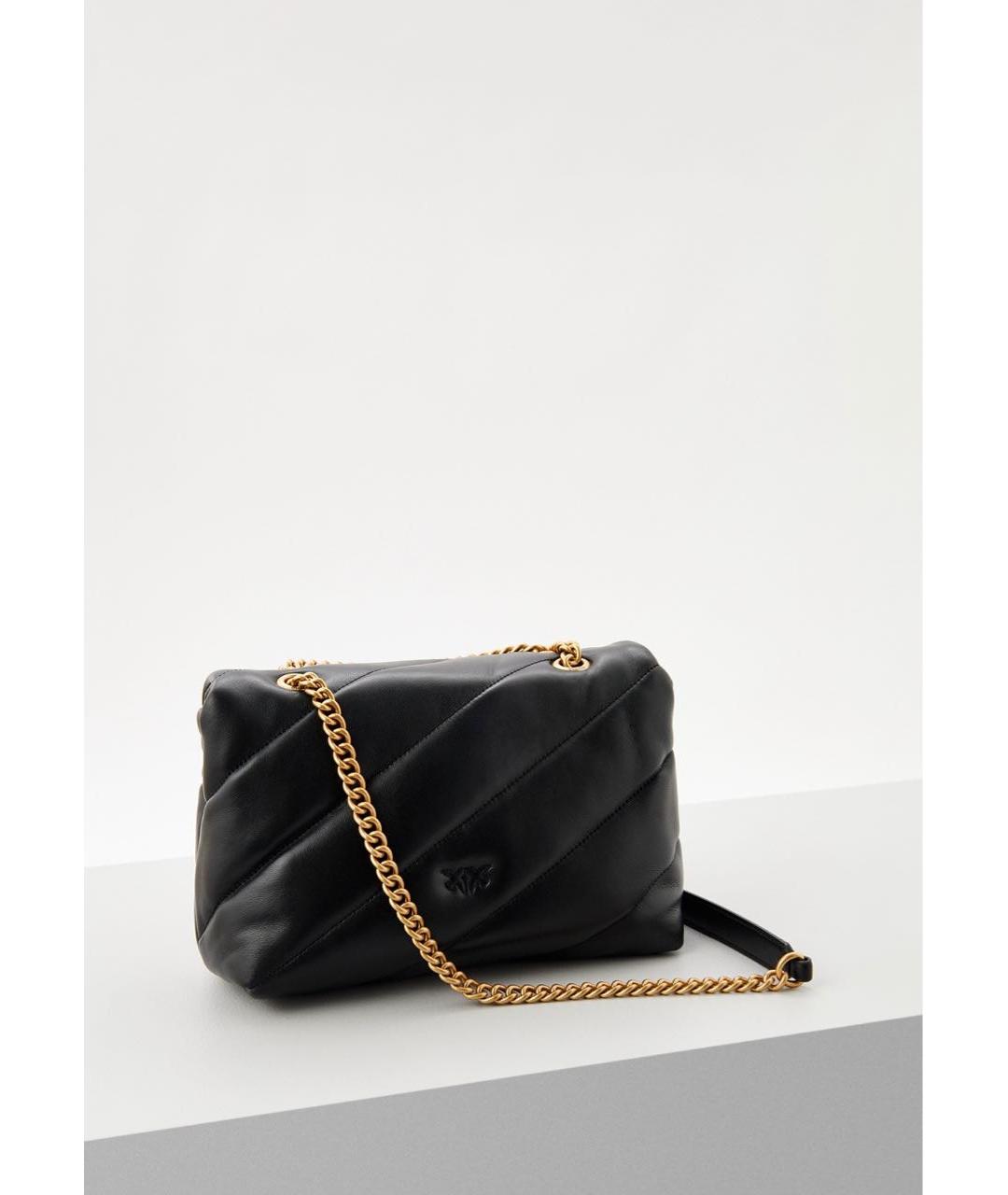 PINKO Черная кожаная сумка через плечо, фото 2