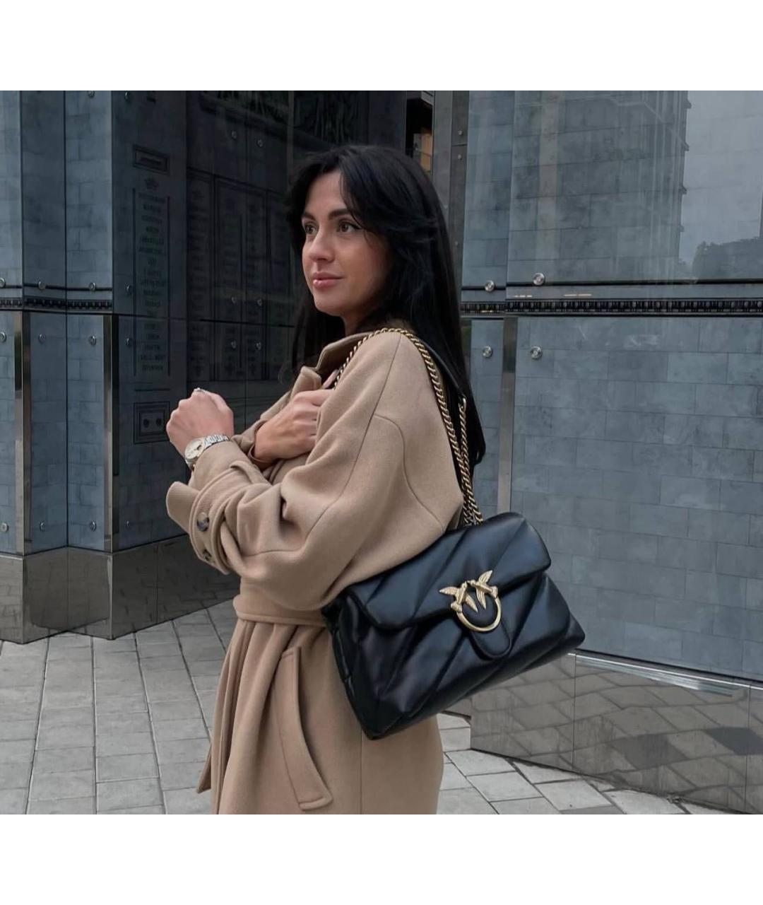 PINKO Черная кожаная сумка через плечо, фото 6