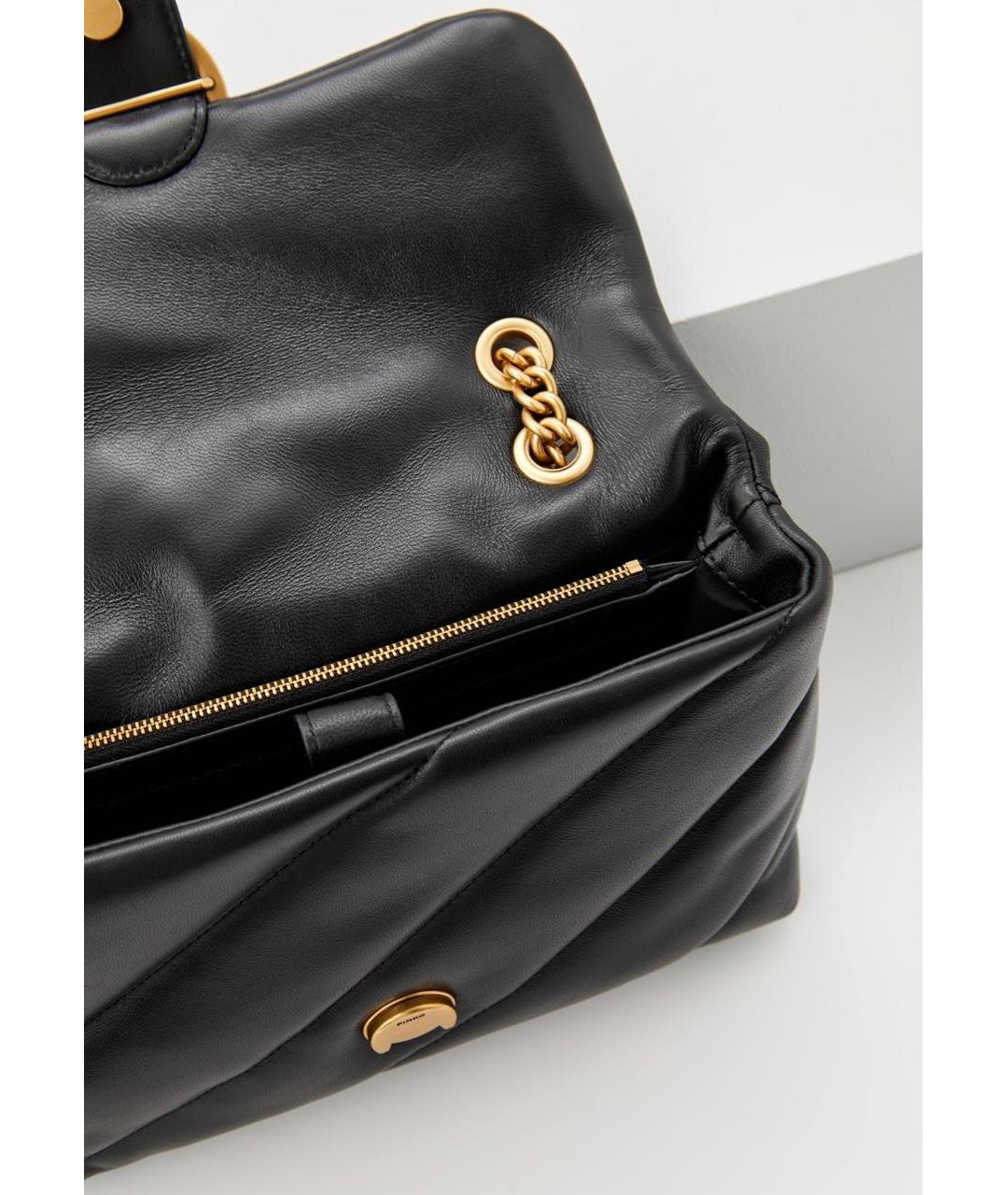 PINKO Черная кожаная сумка через плечо, фото 4