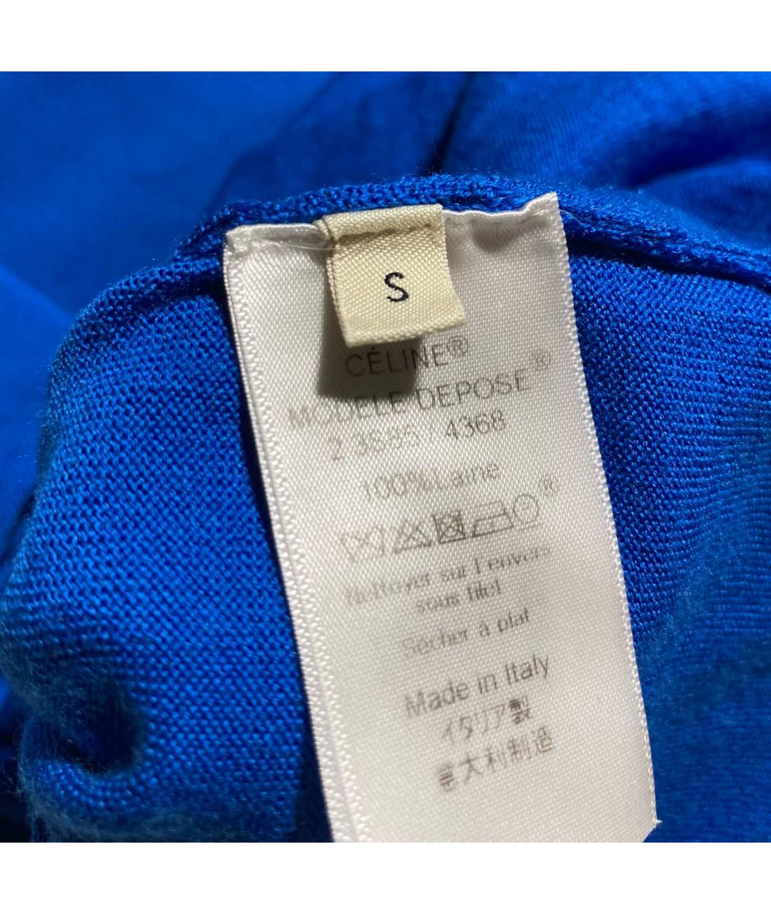 CELINE Синий шерстяной джемпер / свитер, фото 7