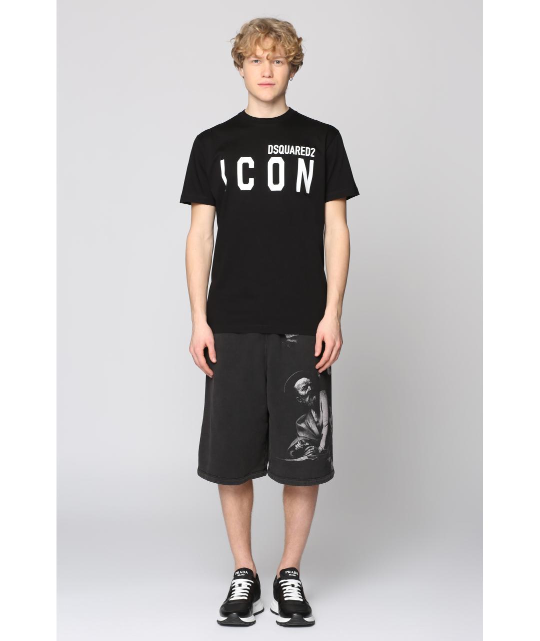 OFF-WHITE Черные хлопковые шорты, фото 3